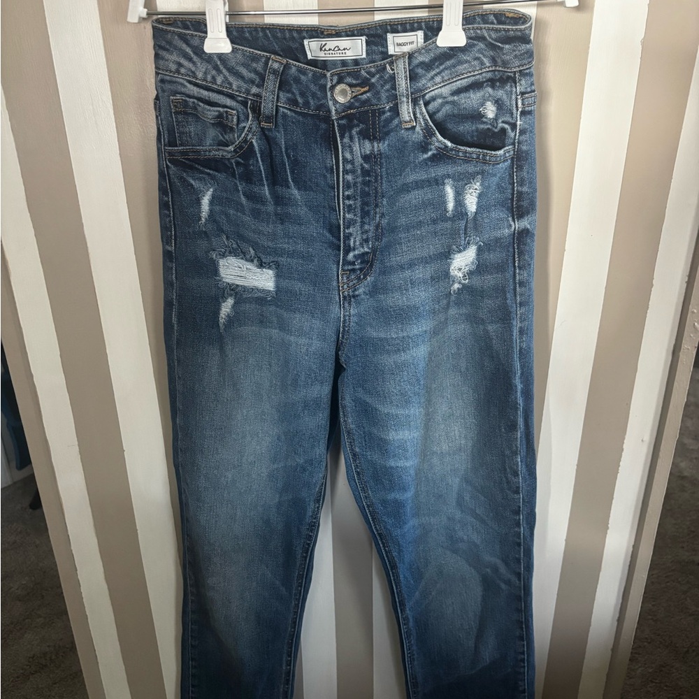 KanCan Women's Ripped Denim Boyfriend Jeans